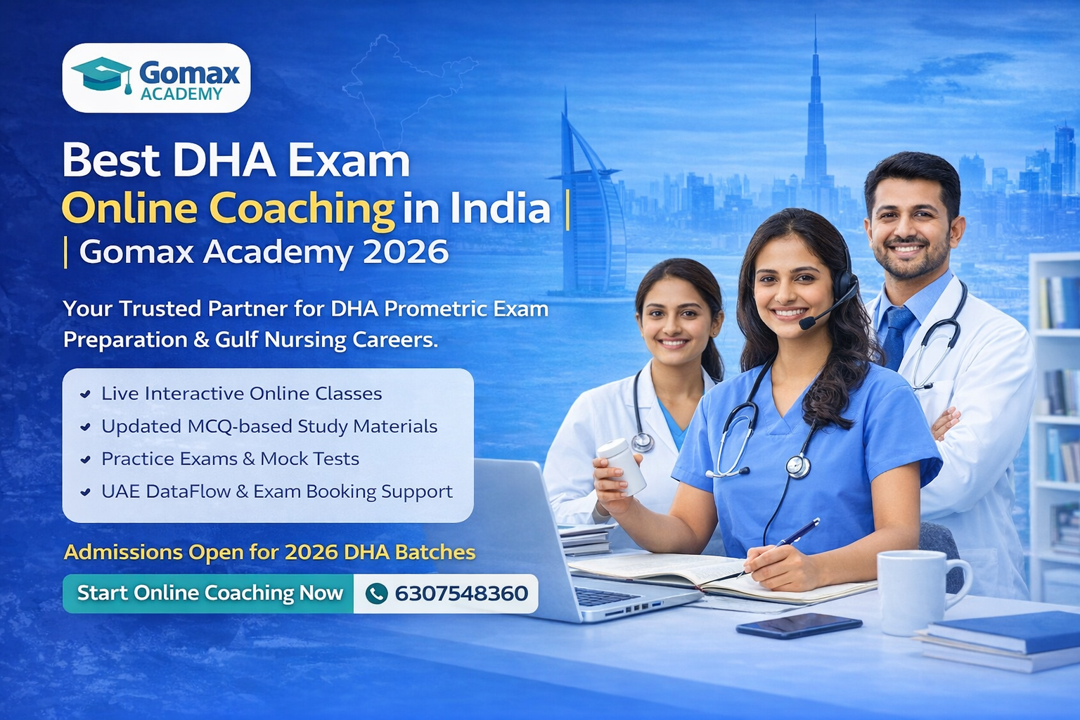 Best DHA Exam Coaching in India | Gomax Academy 2026